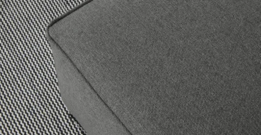 Puf Cuadrado Hetherington – Gris con Base Níquel