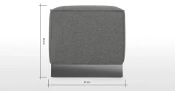 Puf Cuadrado Hetherington – Gris con Base Níquel