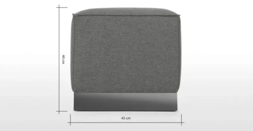 Puf Cuadrado Hetherington – Gris con Base Níquel