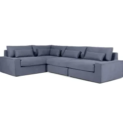 Seccional con Chaise Longue a la Izquierda Trent – Azul Lavado