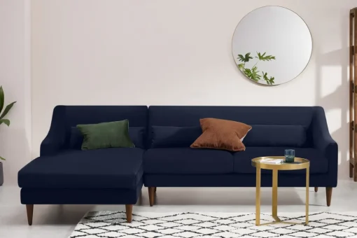Seccional con Chaise Longue a la Izquierda Herton – Azul Tinta