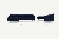 Seccional con Chaise Longue a la Izquierda Herton – Azul Tinta
