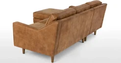 Seccional con Chaise Longue a la Izquierda Dallas – Cuero Canela