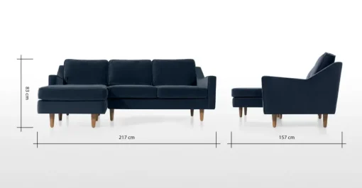 Seccional con Chaise Longue a la Izquierda Dallas – Azul Marino