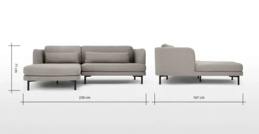 Seccional con Chaise Longue a la Izquierda Herman – Gris Manhattan