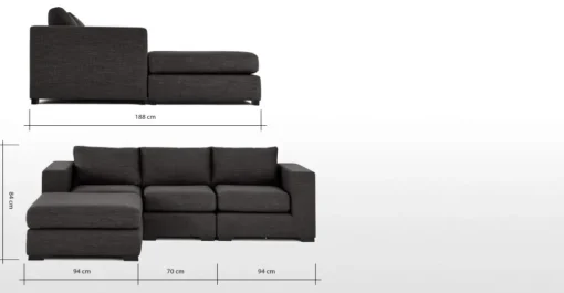 Seccional Modular Mortimer – Gris Foca