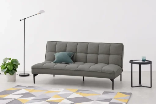 Sofá Cama Hallie, Gris Manhattan Con Patas Negras