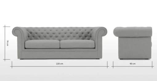 Sofá de 3 Cuerpos Beacon – Gris
