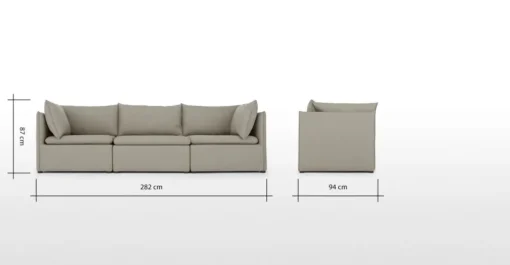 Sofá de 3 Cuerpos Víctor – Gris Portland