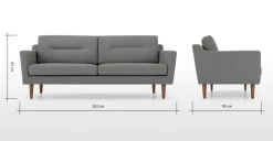 Sofá de 3 Cuerpos Walker – Gris