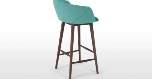 Taburete alto Lule – Azul mineral y verde esmeralda