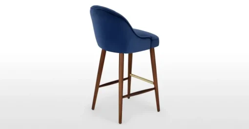 Taburete alto Margot – Terciopelo azul eléctrico