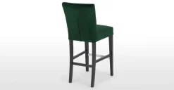 Taburete de bar Flynn – Terciopelo verde pino y negro