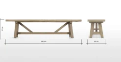 Banco extra grande Iona – Madera de pino
