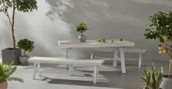 Banco Grande de Jardín Edson – Blanco