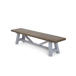 Banco grande Iona – Pino macizo y gris guijarro