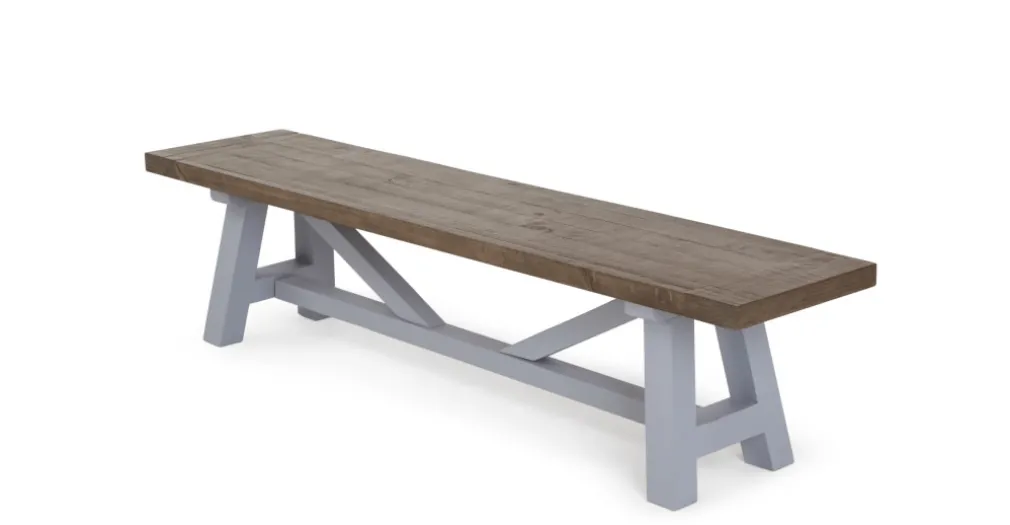 Banco grande Iona – Pino macizo y gris guijarro