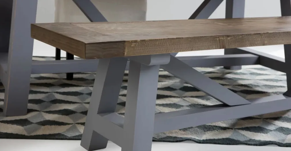 Banco grande Iona – Pino macizo y gris guijarro