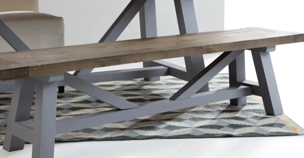 Banco grande Iona – Pino macizo y gris guijarro