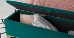 Banco otomana Linnell – Terciopelo azul espuma de mar