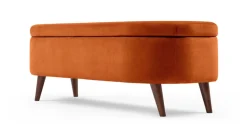 Banco otomana Lulu – Terciopelo naranja pimentón