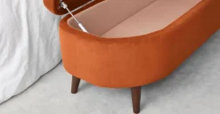 Banco otomana Lulu – Terciopelo naranja pimentón