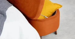 Banco otomana Lulu – Terciopelo naranja pimentón