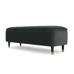 Banco otomana Margot – Terciopelo gris medianoche