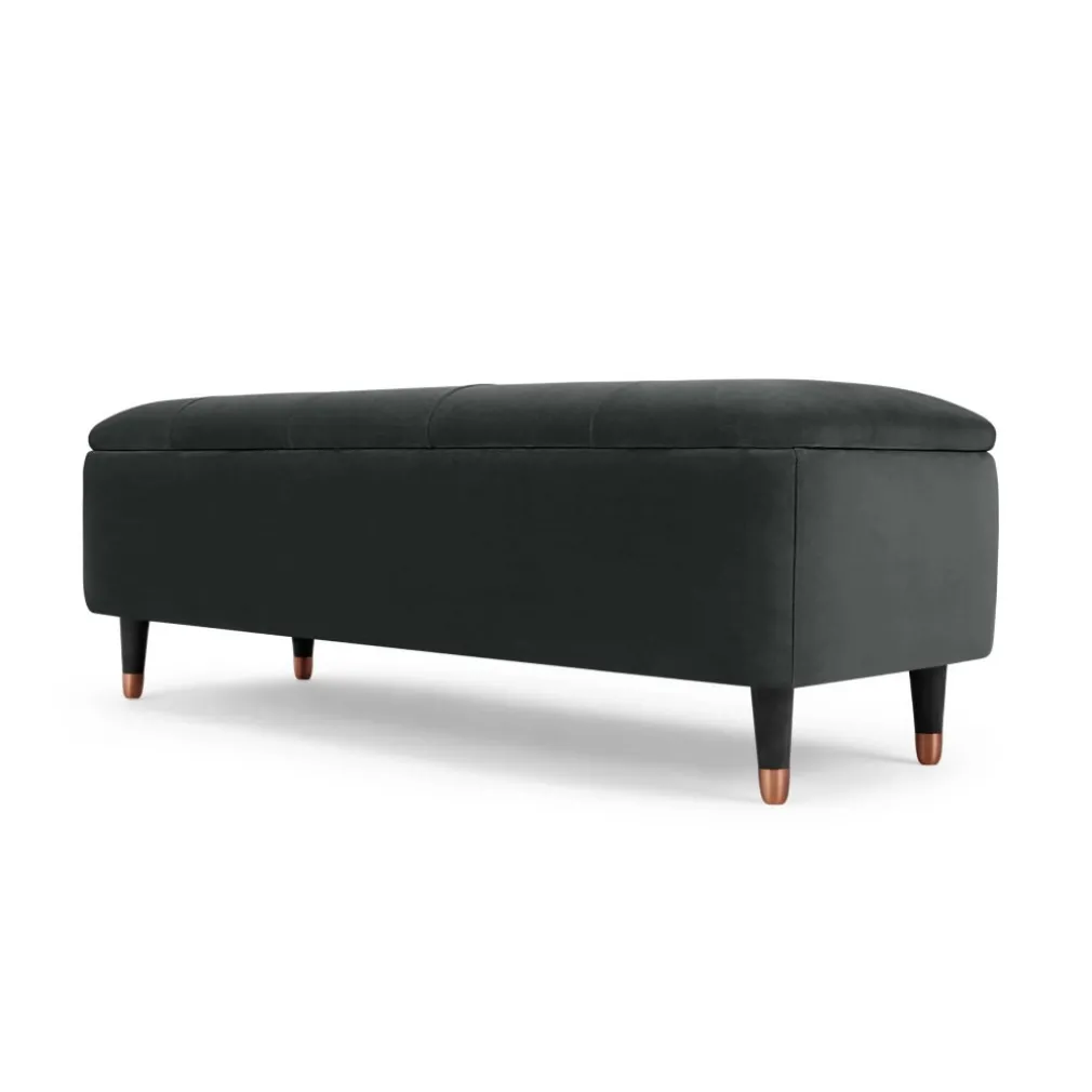 Banco otomana Margot – Terciopelo gris medianoche