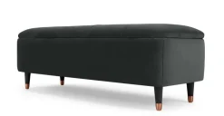 Banco otomana Margot – Terciopelo gris medianoche