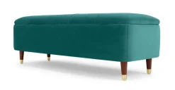 Banco otomana Margot – Terciopelo azul espuma de mar