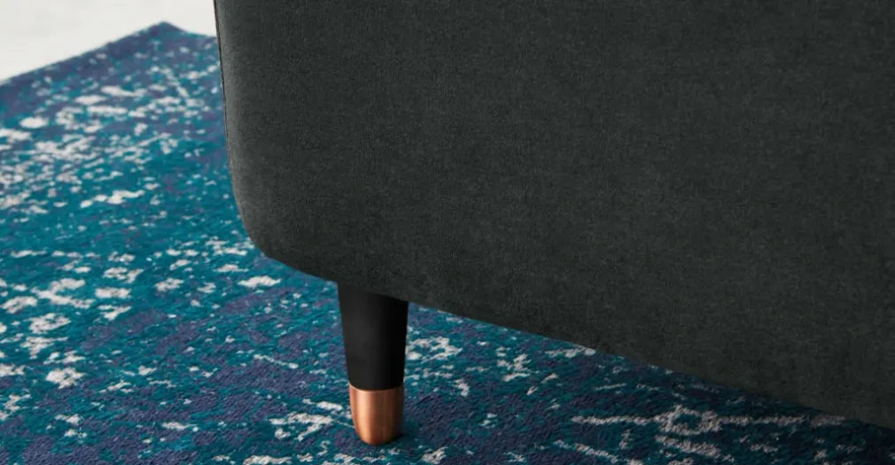 Banco otomana Margot – Terciopelo gris medianoche