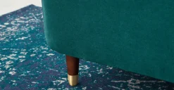 Banco otomana Margot – Terciopelo azul espuma de mar