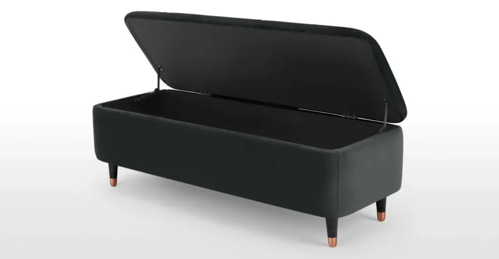 Banco otomana Margot – Terciopelo gris medianoche