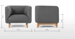 Butaca Becca – Gris Marga