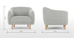 Butaca Haring – Gris Plateado