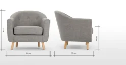 Butaca Lottie – Gris Tiza