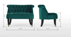 Butaca para 2 Bouji – Azul Espuma de Mar