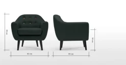 Butaca Ritchie – Gris Antracita Con Botones de Colores