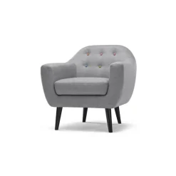 Butaca Ritchie – Gris Perla Con Botones de Colores