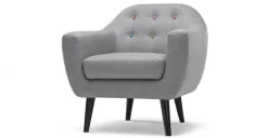 Butaca Ritchie – Gris Perla Con Botones de Colores