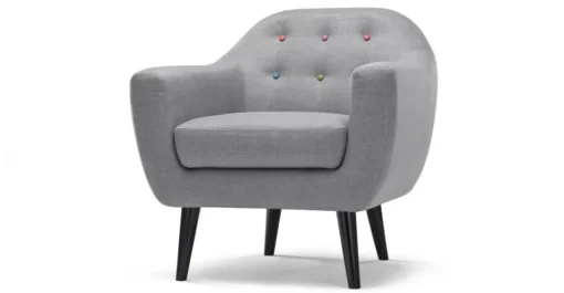 Butaca Ritchie – Gris Perla Con Botones de Colores