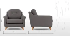 Butaca Rufus – Gris Rinoceronte