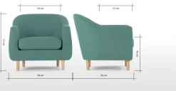 Butaca Tubby – Azul Turquesa