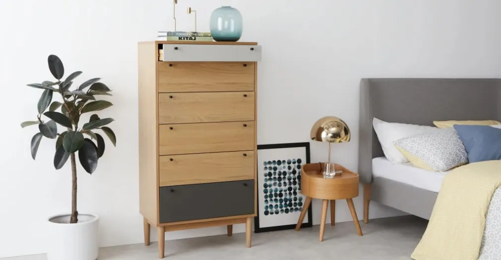 Cómoda Alta Multi Campton – Roble & Gris