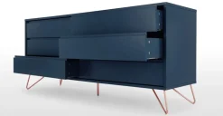 Cómoda Ancha Elona – Azul y Cobre