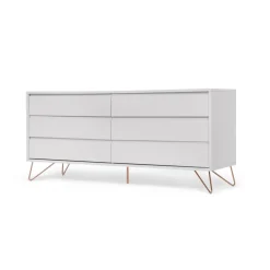 Cómoda Ancha Elona – Gris y Cobre