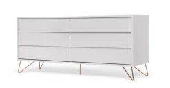 Cómoda Ancha Elona – Gris y Cobre