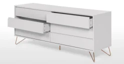 Cómoda Ancha Elona – Gris y Cobre