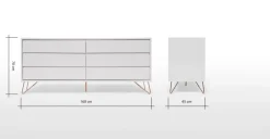 Cómoda Ancha Elona – Gris y Cobre